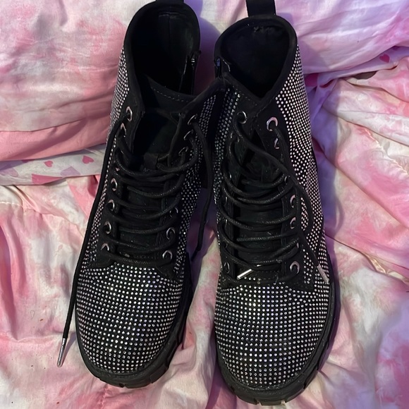 Rhinestone black boots - Picture 3 of 3